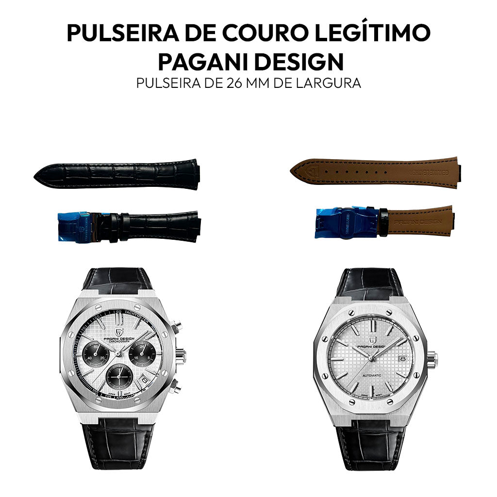 Pagani Design Authentic Leather Watch Band - 26mm x 230mm