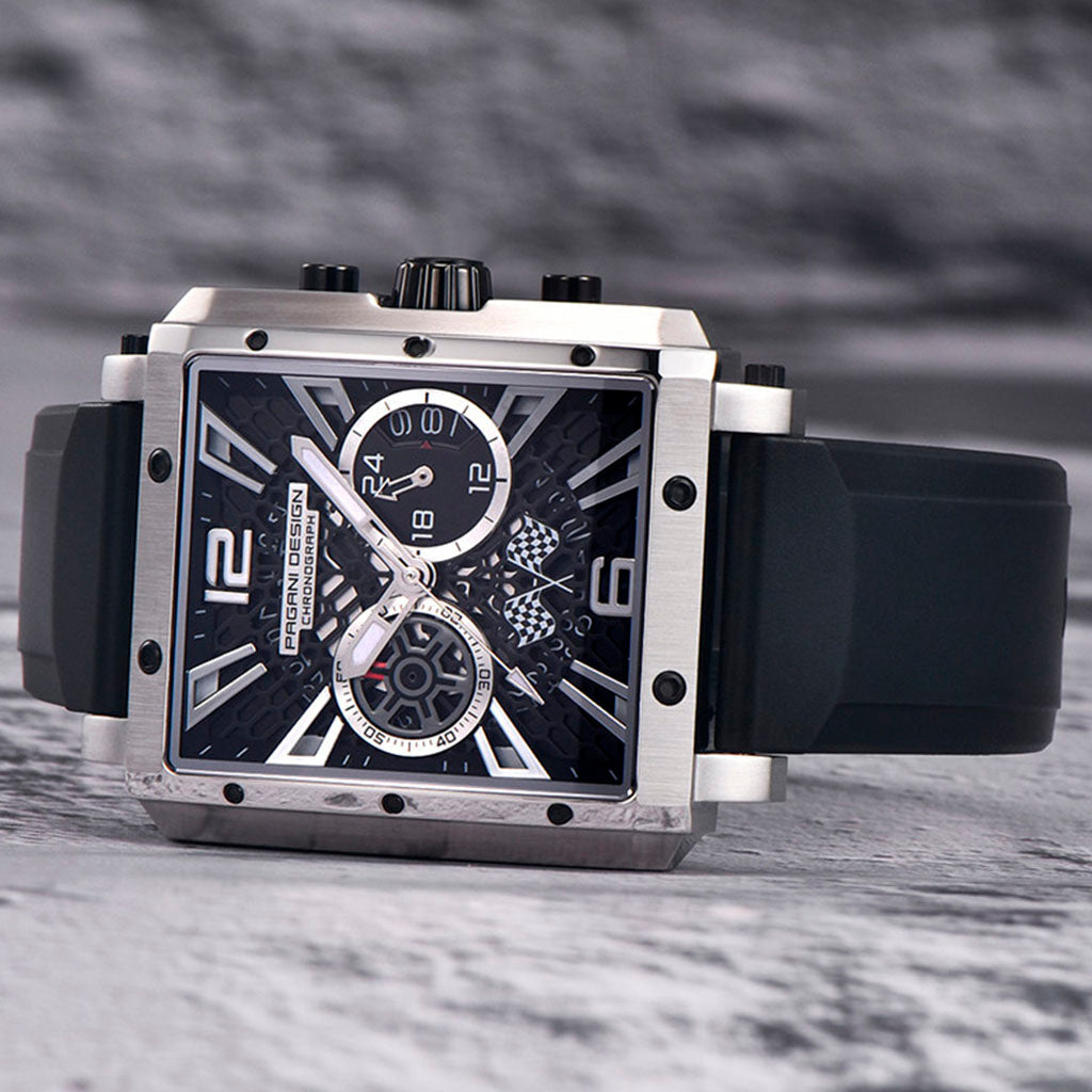 Pagani Design Monaco Silver and Black Watch