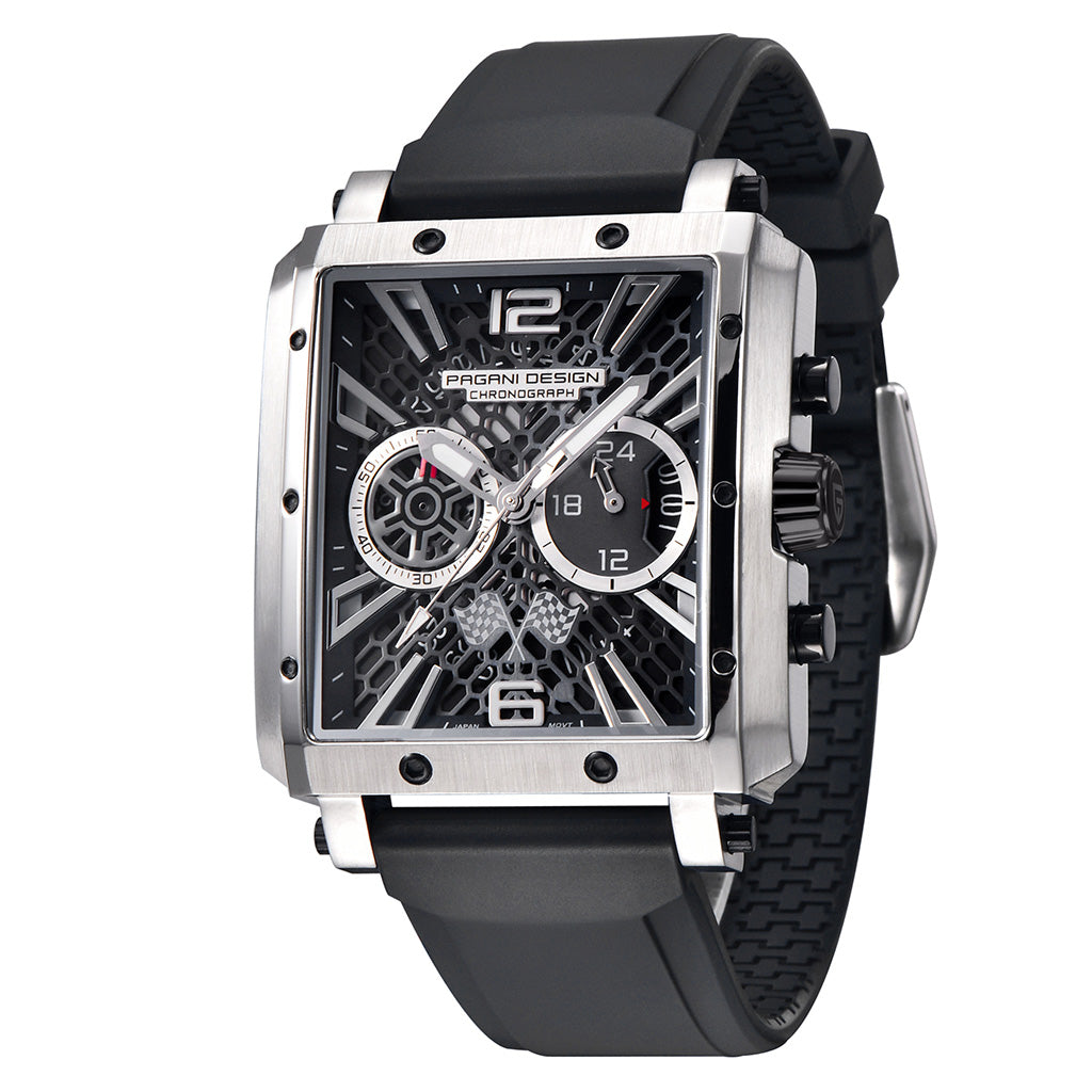 Pagani Design Monaco Silver and Black Watch