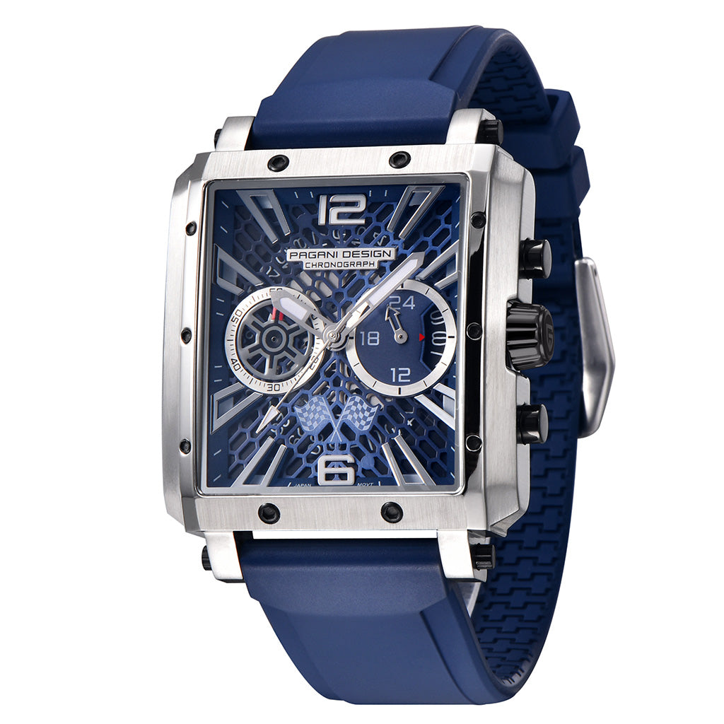 Pagani Design Monaco Silver and Blue Watch