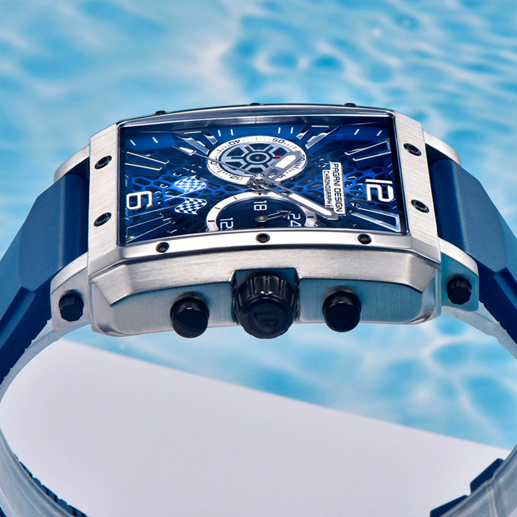 Pagani Design Monaco Silver and Blue Watch