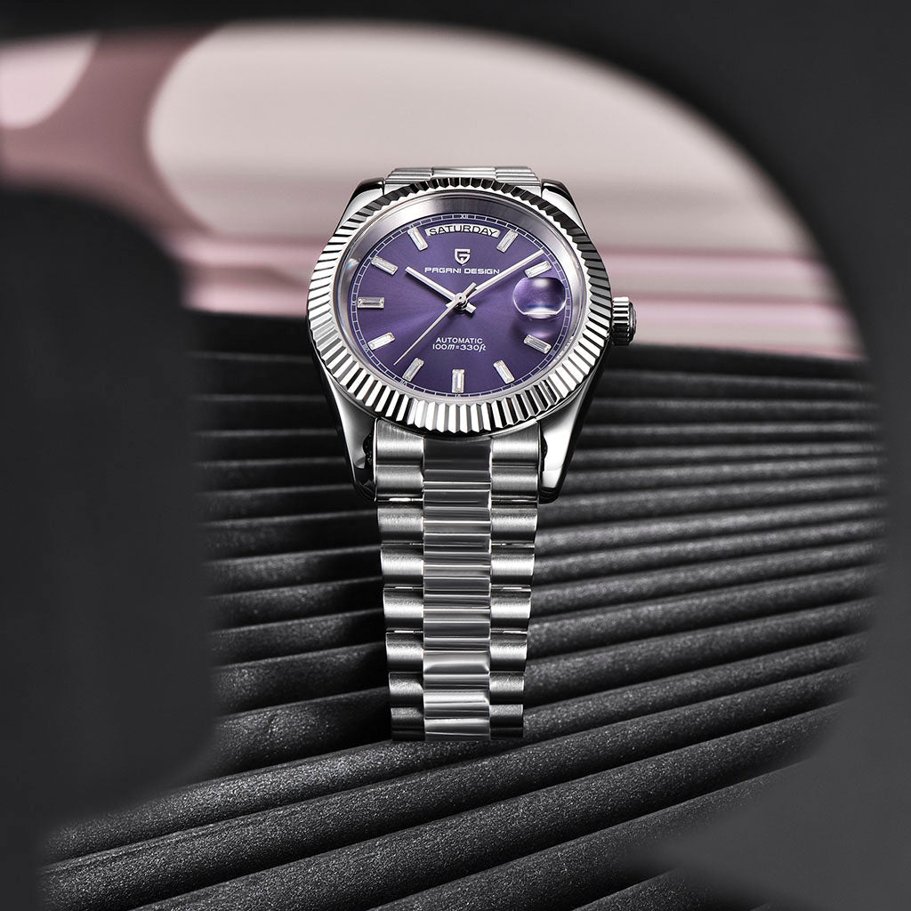 Pagani Design London Silver and Purple Watch