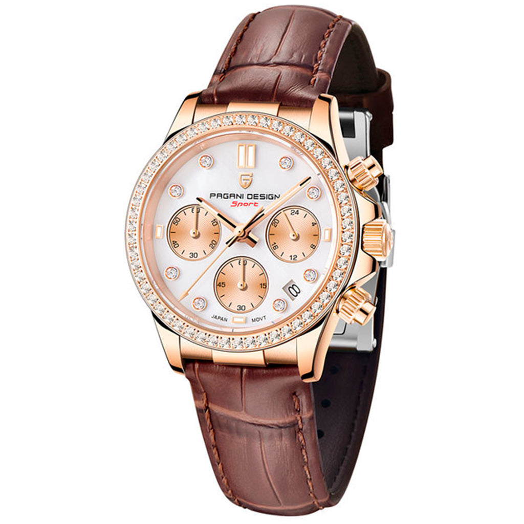 Pagani Design Daisy Women's Watch - Gold and Brown