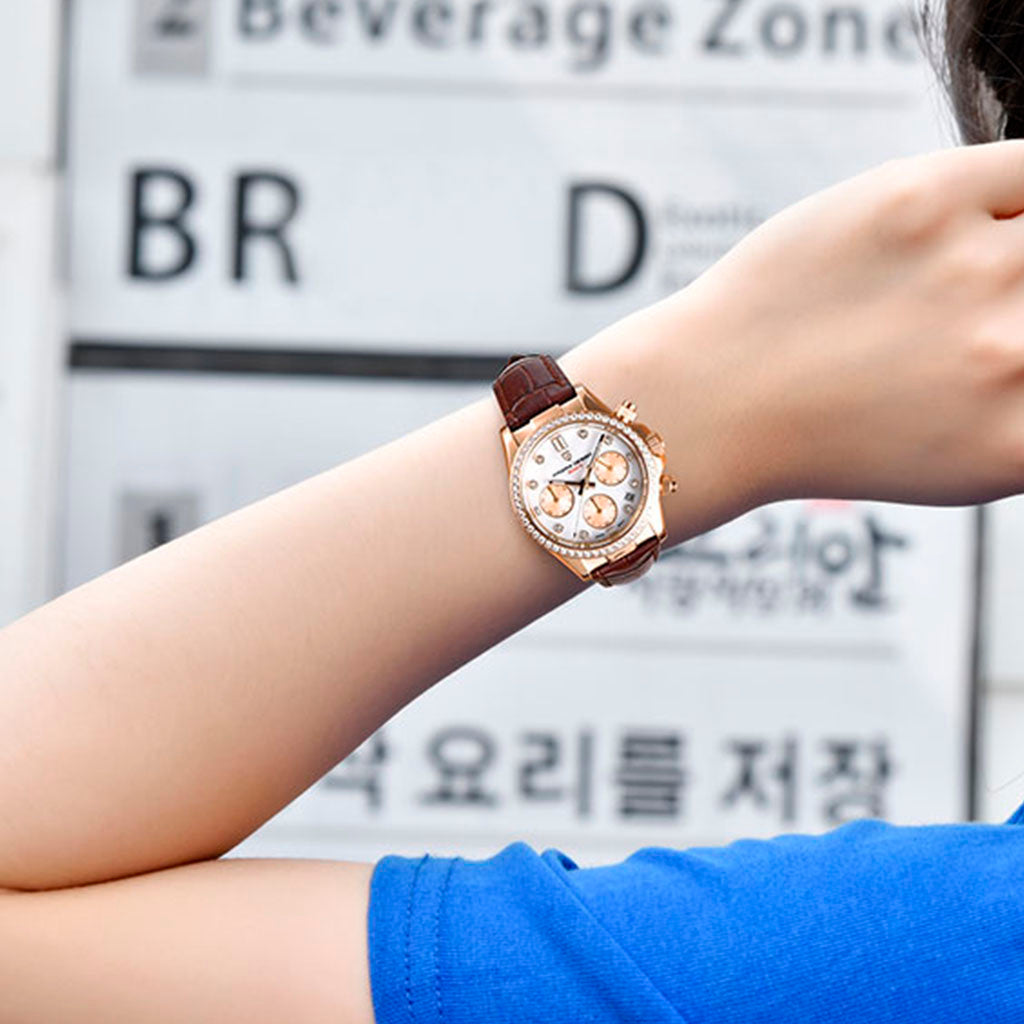 Pagani Design Daisy Women's Watch - Gold and Brown