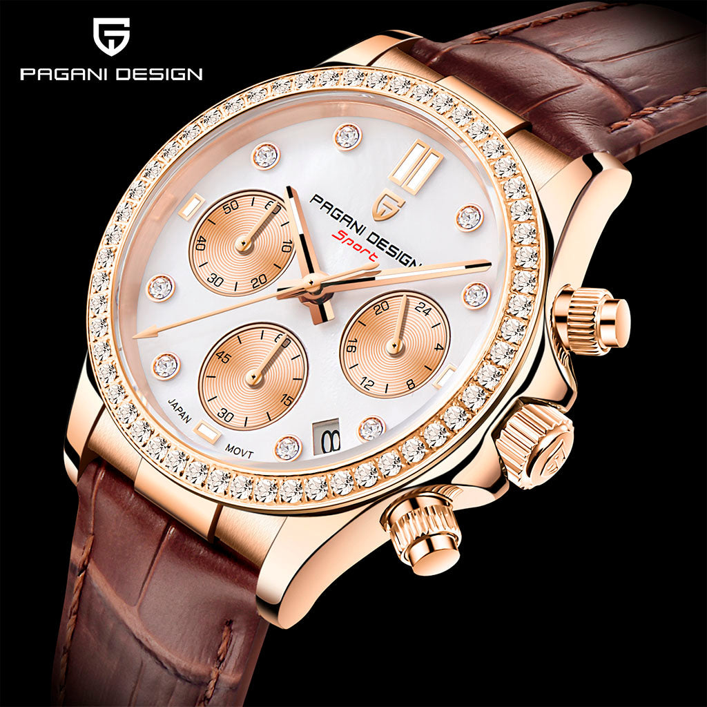 Pagani Design Daisy Women's Watch - Gold and Brown