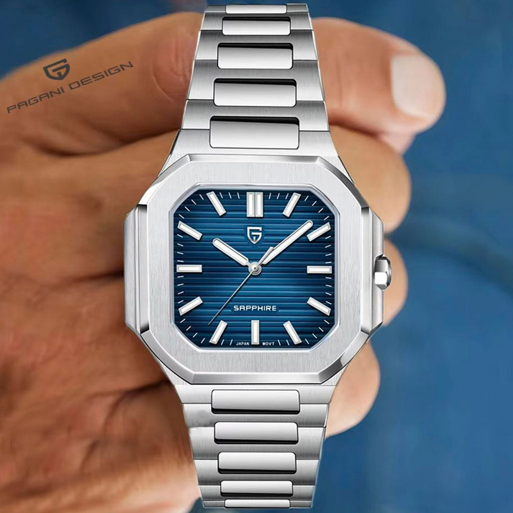 Pagani Design Blue Square Watch