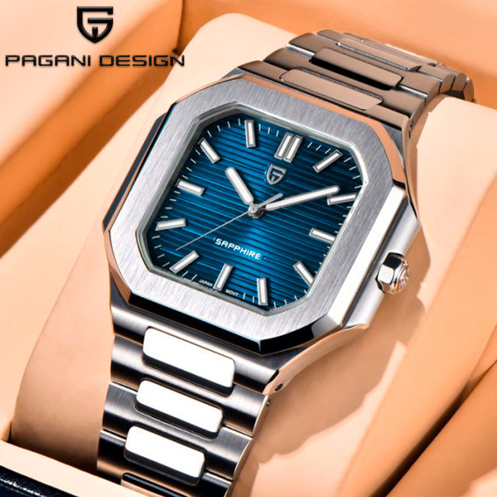 Pagani Design Blue Square Watch