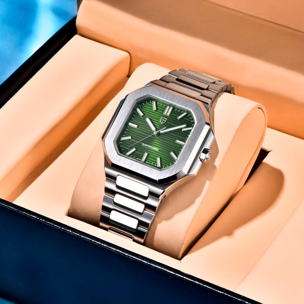 Pagani Design Green Square Watch