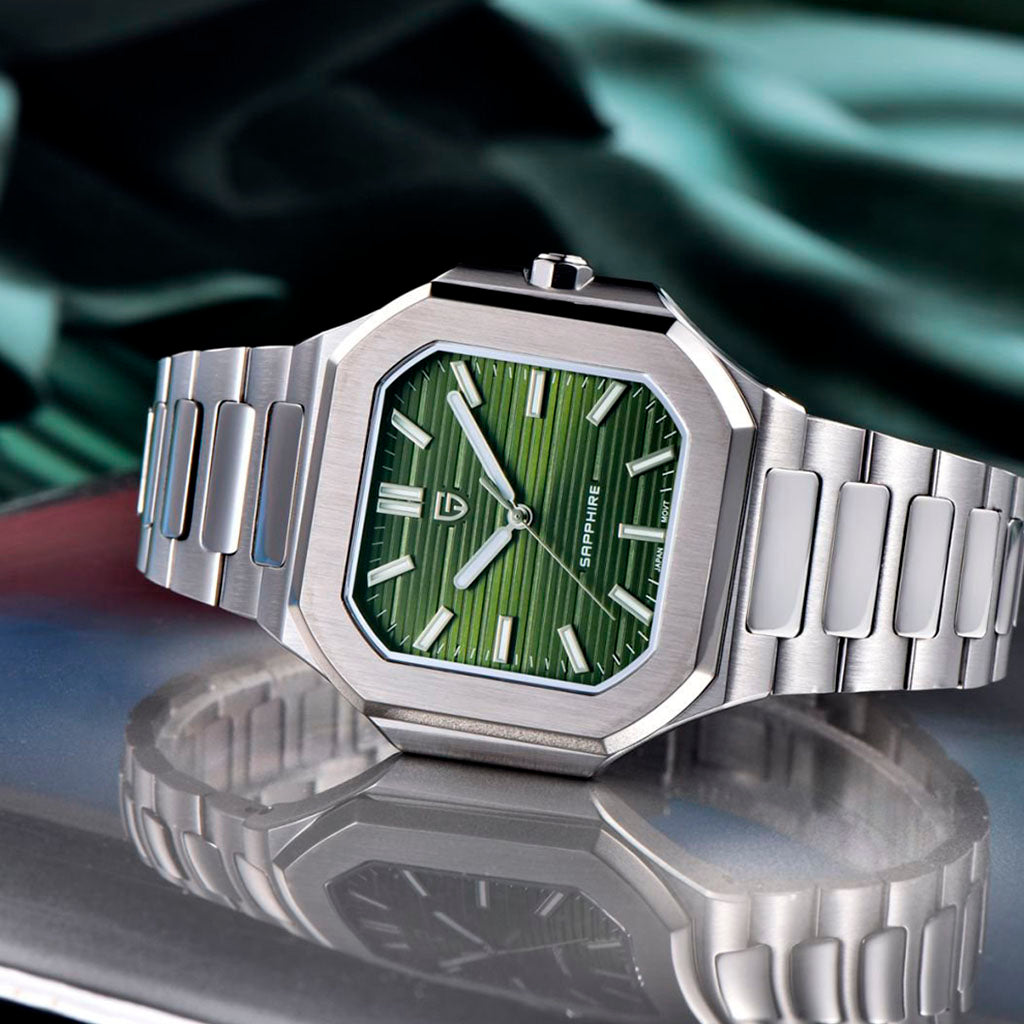 Pagani Design Green Square Watch
