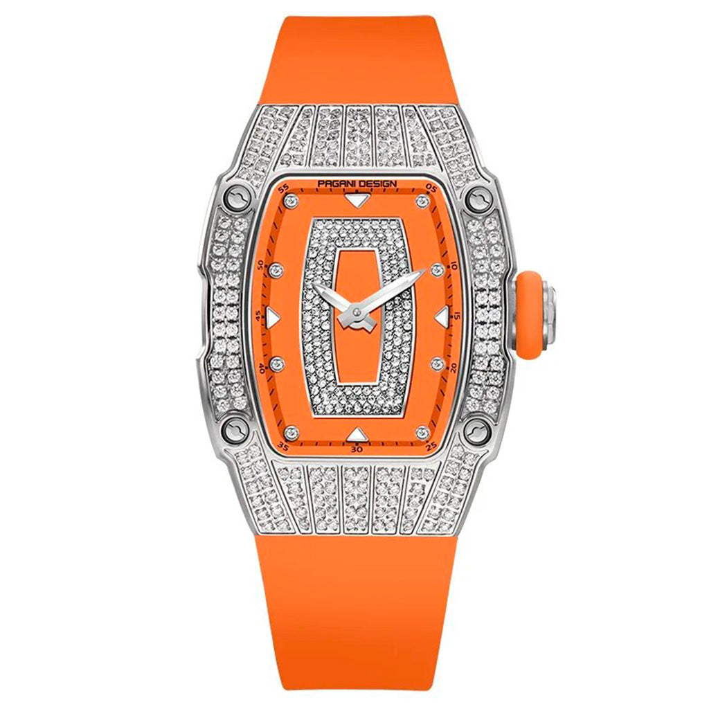 Pagani Design Women's Marigold Orange and Silver Watch