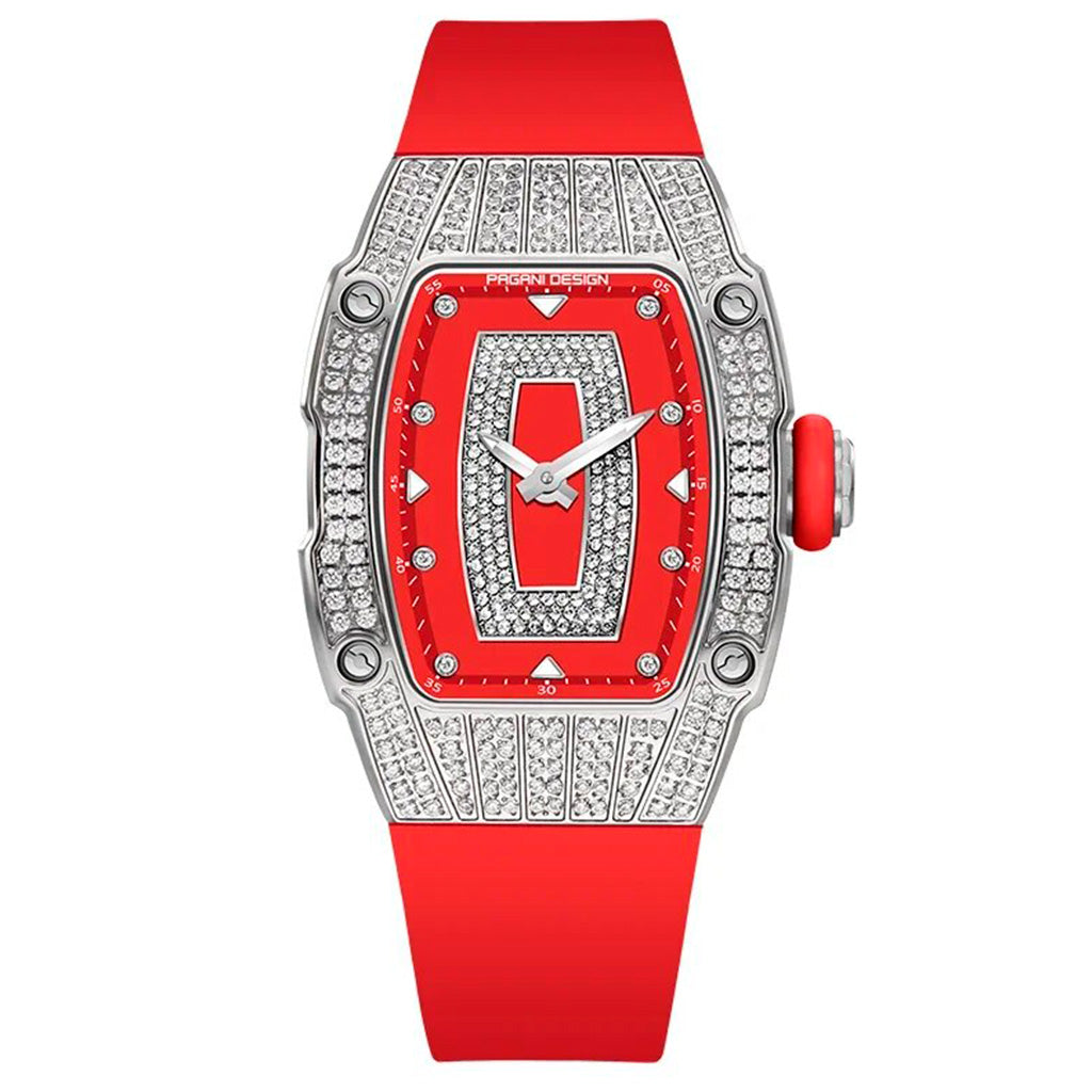 Pagani Design Women's Marigold Red and Silver Watch