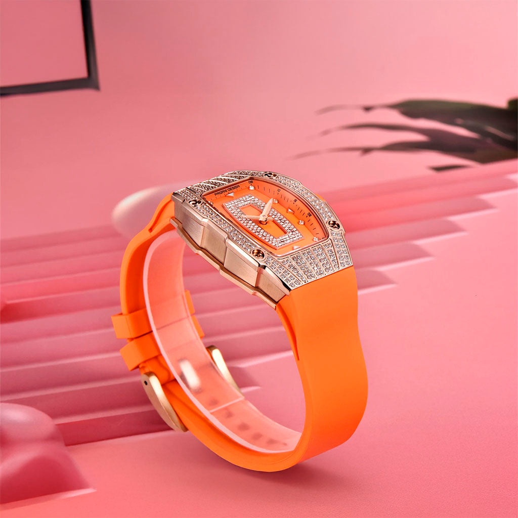 Pagani Design Women's Marigold Orange and Gold Watch