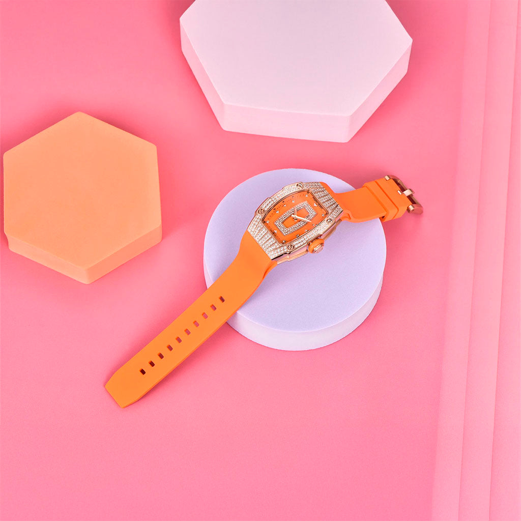 Pagani Design Women's Marigold Orange and Gold Watch