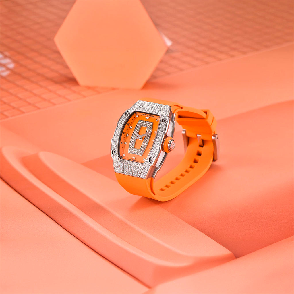 Pagani Design Women's Marigold Orange and Silver Watch