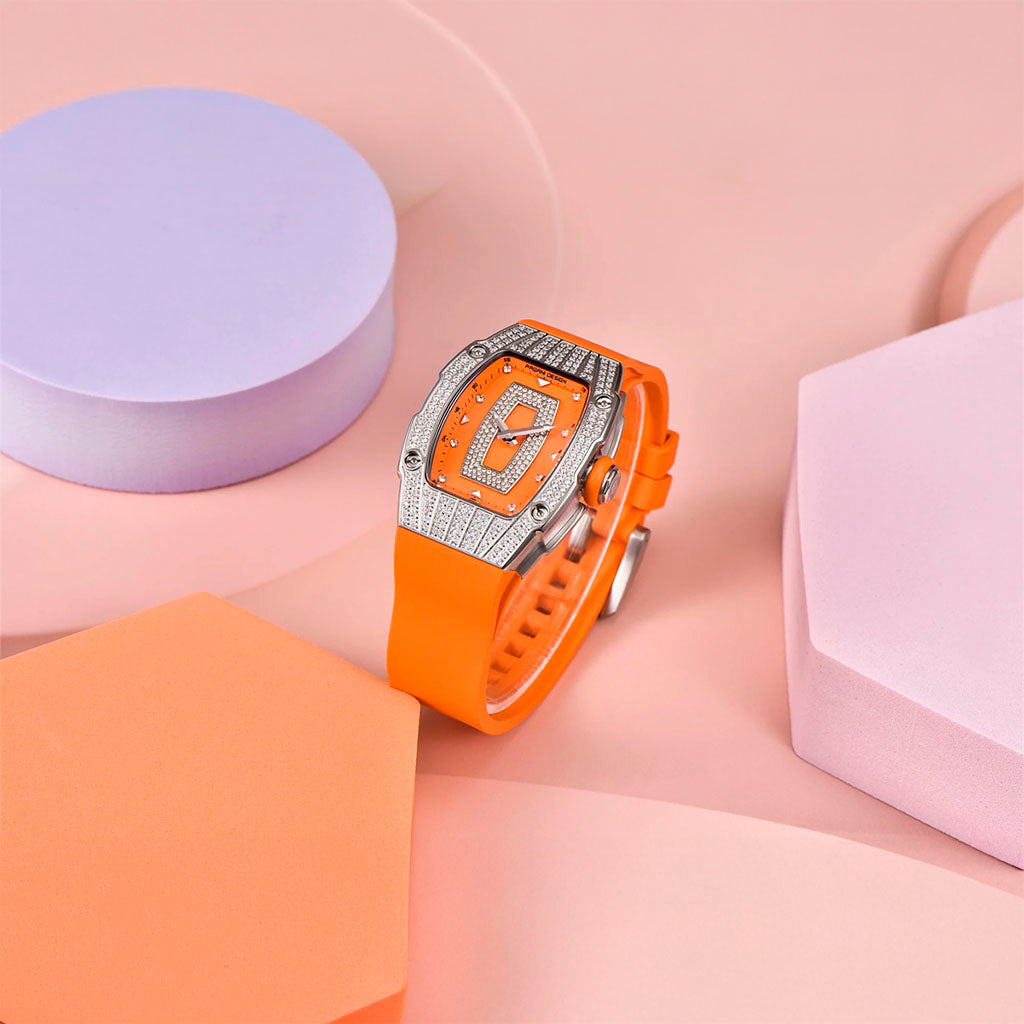 Pagani Design Women's Marigold Orange and Silver Watch