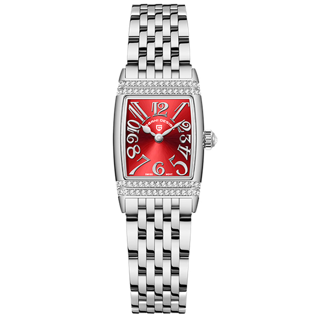 Pagani Design Women's Sunflower Watch - Silver and Red