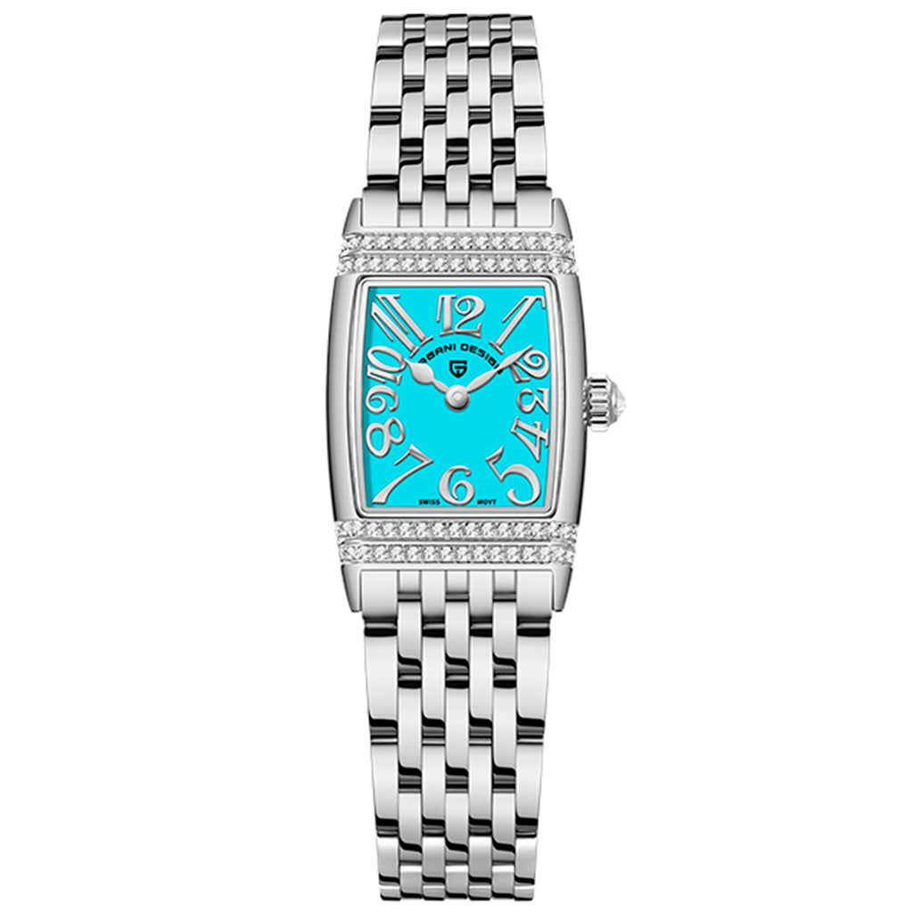 Pagani Design Women's Sunflower Watch in Silver and Blue