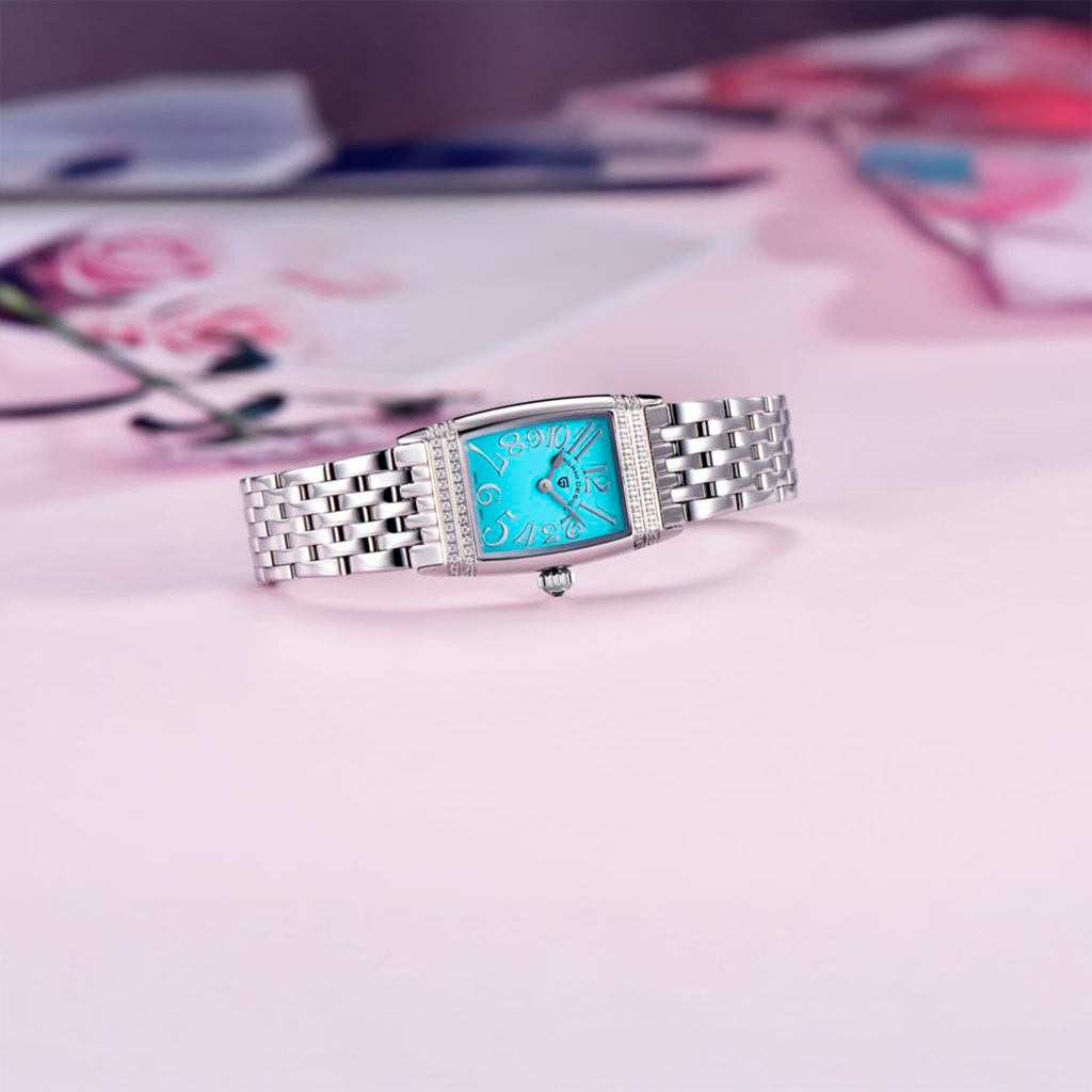 Pagani Design Women's Sunflower Watch in Silver and Blue