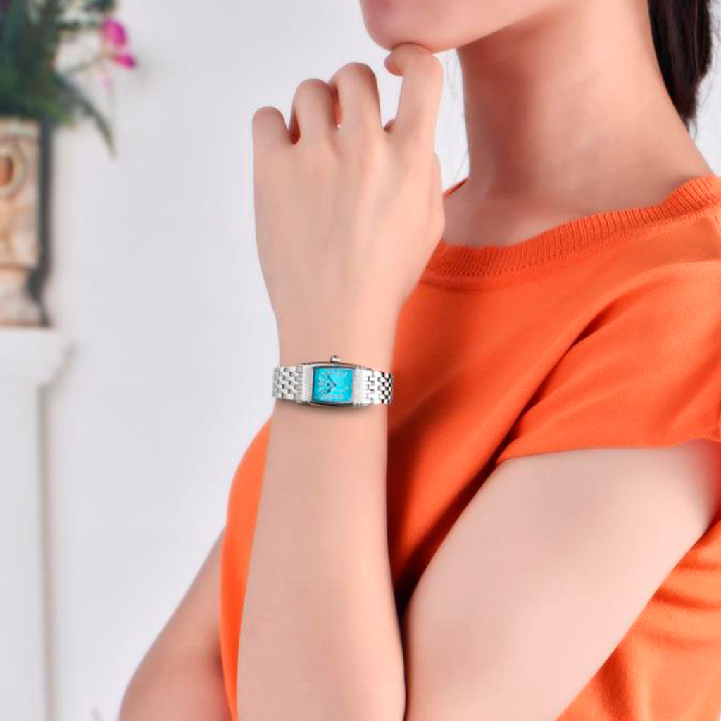Pagani Design Women's Sunflower Watch in Silver and Blue