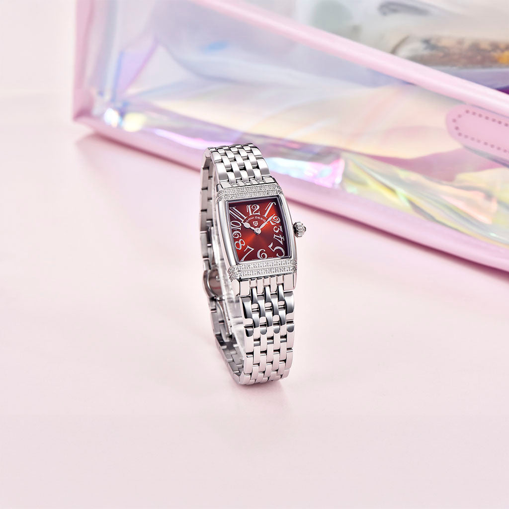 Pagani Design Women's Sunflower Watch - Silver and Red