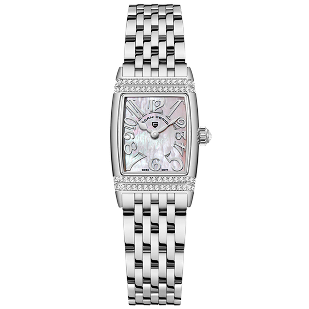 Pagani Design Women's Silver and White Sunflower Watch
