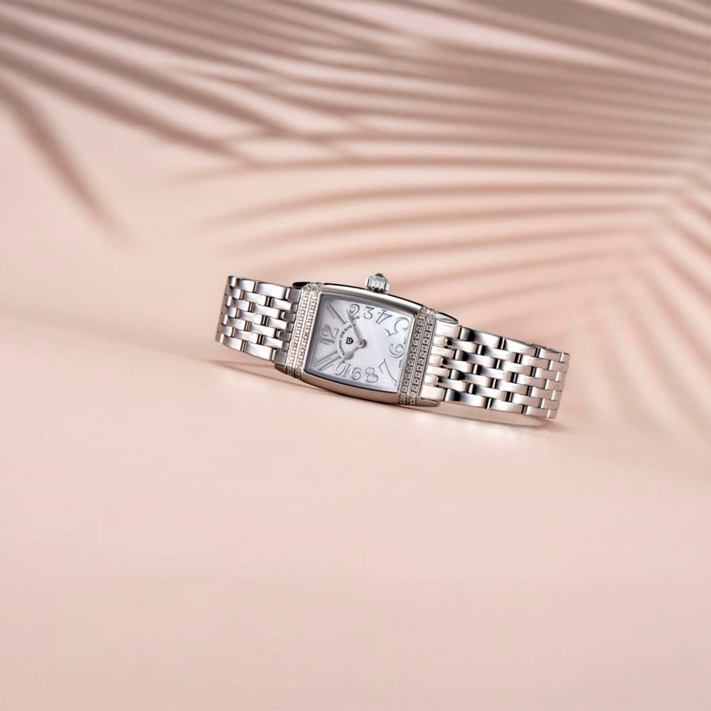 Pagani Design Women's Silver and White Sunflower Watch