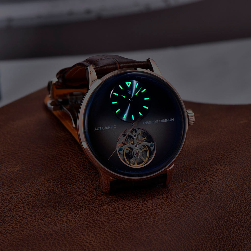 Pagani Design Brown Tourbillon with Gold Accents