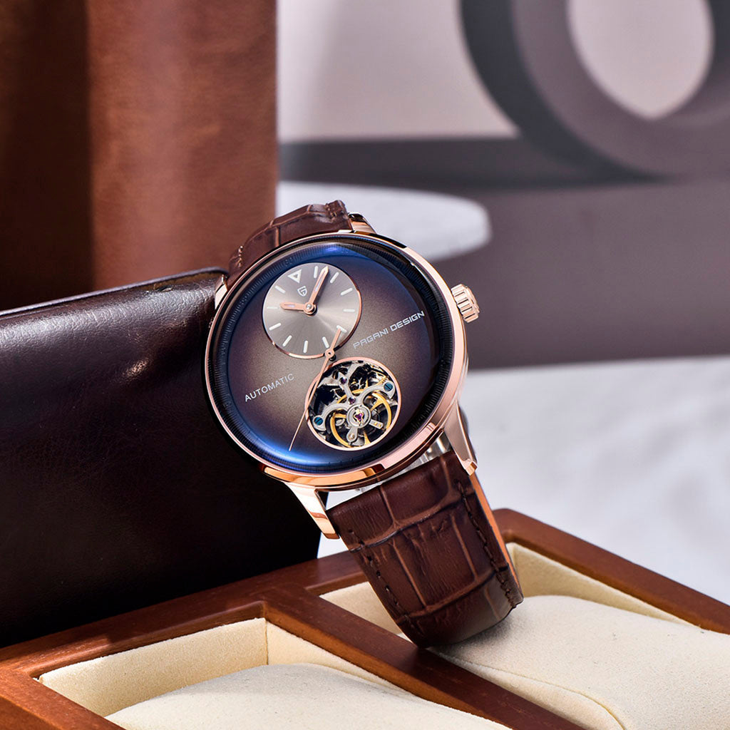 Pagani Design Brown Tourbillon with Gold Accents