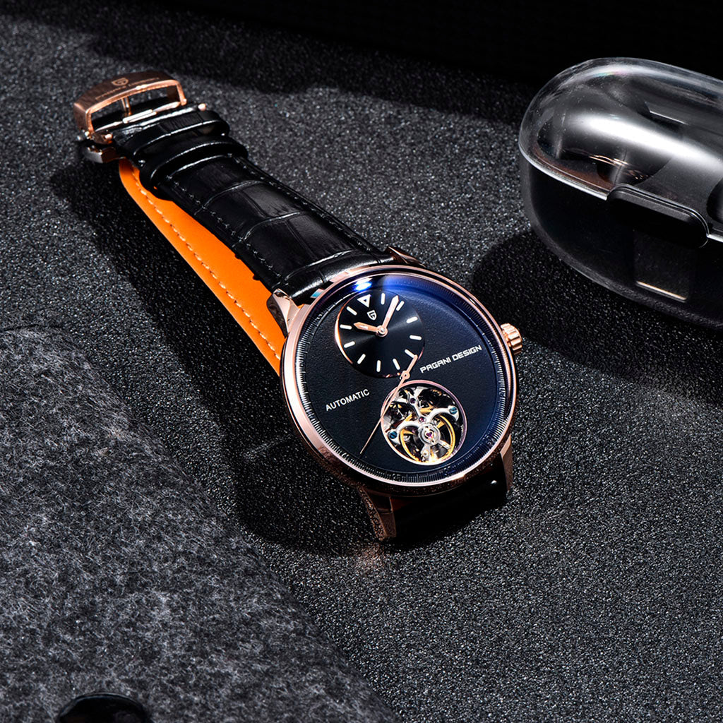 Pagani Design Black and Gold Tourbillon Watch