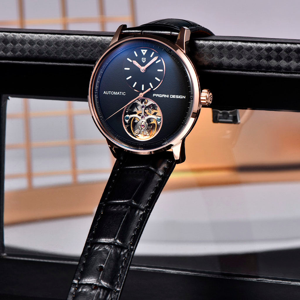 Pagani Design Black and Gold Tourbillon Watch